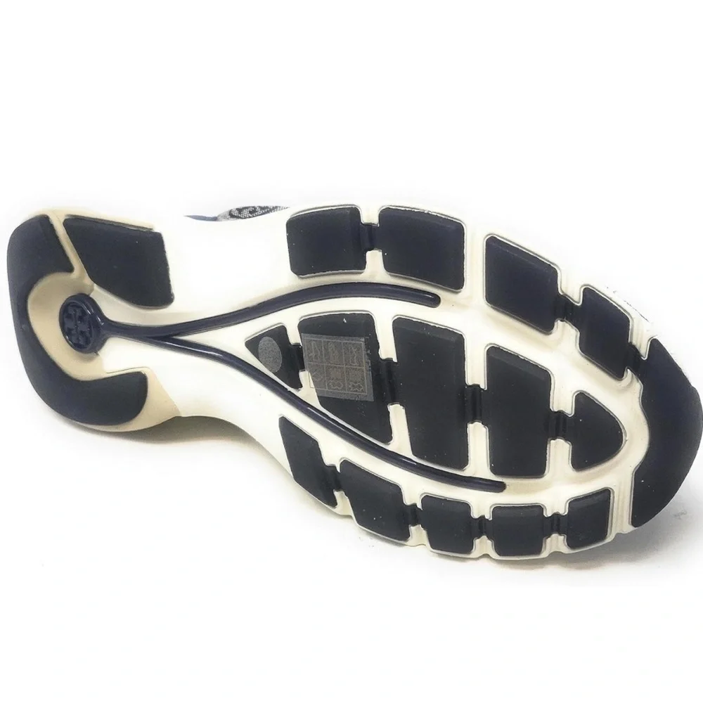 🔥🔥Authentic Tory Burch T Monogram Good Luck Sneakers M Navy Blue Monogram Size11